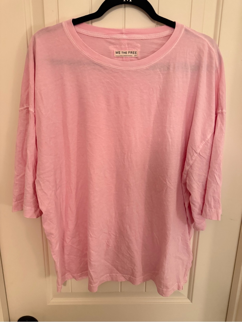 We The Free Light Pink Oversized Short Sleeve Tee